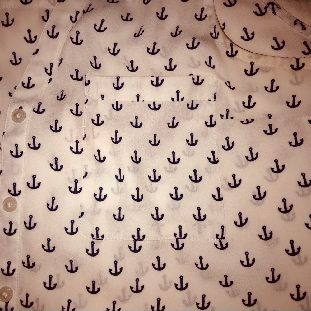 ⚓️NWOT EXPRESS SZ SM SHEER SLEEVELESS ANCHOR TOP! ⚓️ - Picture 6 of 8